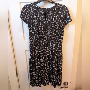Talbots Black and White Midi Dress